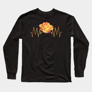 Rose, heartbeat, roses, flower, heart, frequency Long Sleeve T-Shirt